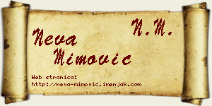 Neva Mimović vizit kartica